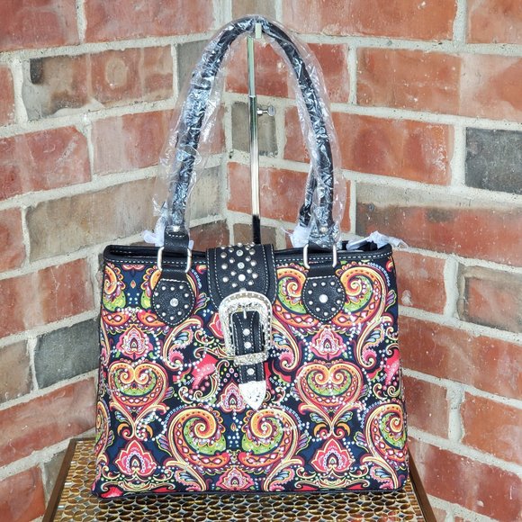 Montana West Handbags - Montana West Concealed Carry Black Multi Floral